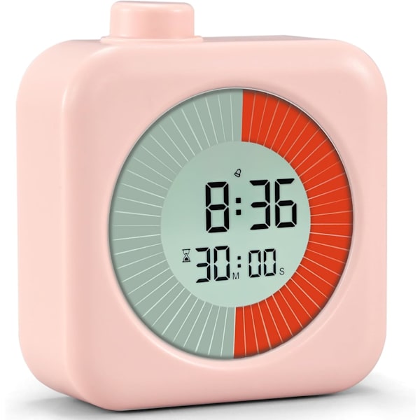 Visuel timer digital, 60-minutters 3-i-1 nedtællingsrotationstimer til børn og voksne, LCD-skærm Pomodoro tidsstyringsuddannelsesværktøj til køkken,