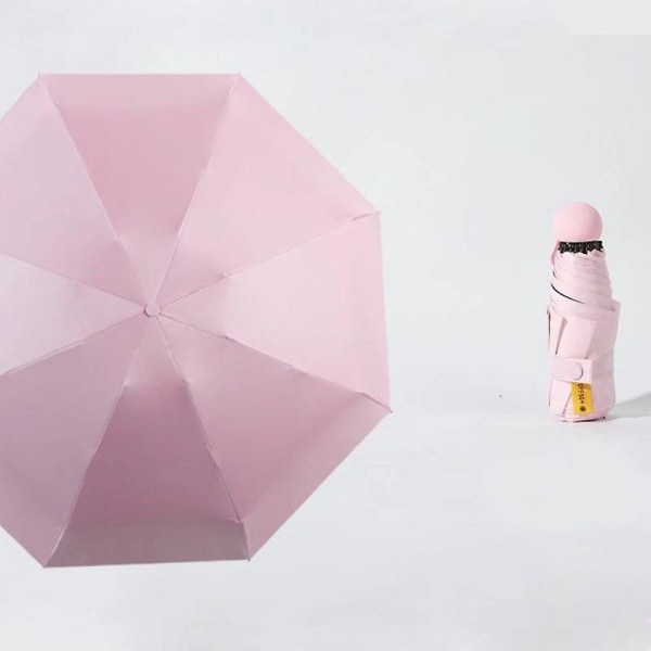 8 ben, litet och lätt parasoll, paraply, Uv-skydd, rosa 96 cm i diameter