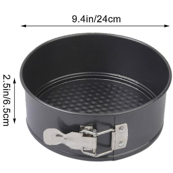 Läckagesäker springformspanna med platt botten, för 1/2 receptportion, rund bakform, läckagesäker, non-stick belagd - Svart