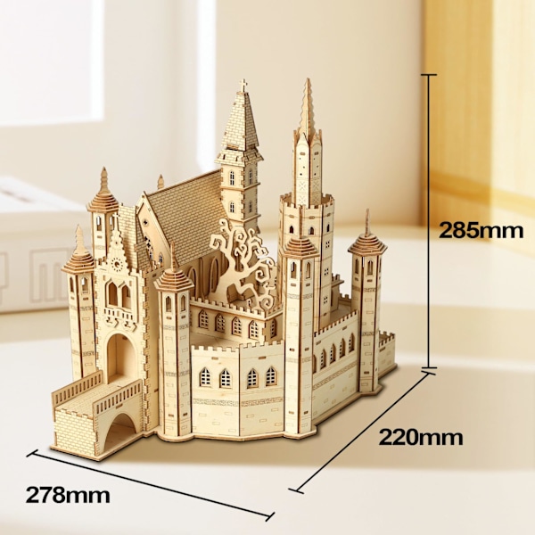 3D Træpuslespil Model Slot Sæt, DIY Træhåndværk for Voksne at Bygge, til Fødselsdag Valentinsdag, Fars Dag (Guardian Castle)