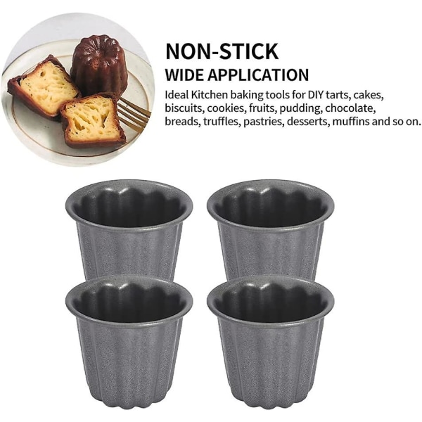 Form, genanvendelig kageform i kulstofstål til hjemmekøkken, non-stick (2 stk., sort)