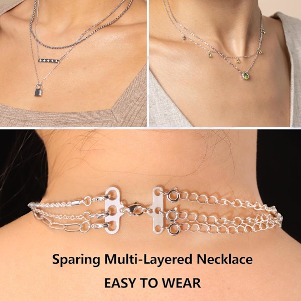 Halskæde Lagdeling Spænder, 2stk Multi Strands Rør Lås Halskæder Separator Spænder, Halskæder Lagdelt Spænder Armbånd Forbindelse 2 3 Strands Sterling SilverB