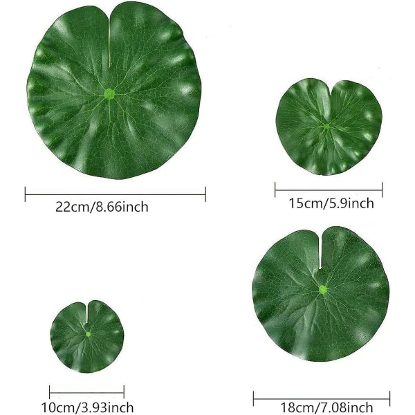 10 stykker flydende kunstig lotus, flydende åkande, kunstige flydende lotusblade, til udsmykning af svømmebassiner
