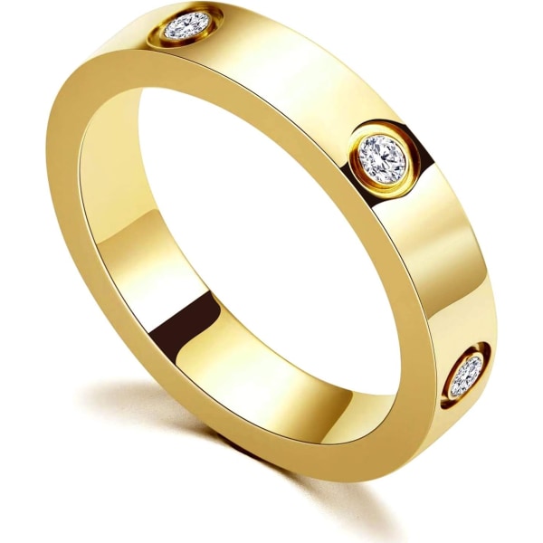 Kærlighedsvenskabsring 18K Guld Sølv Rose Belagt Cubic Zirconia Rustfrit Stål Løftering Bryllupsring Smykker Fødselsdagsgaver til kvinder Ogold 12