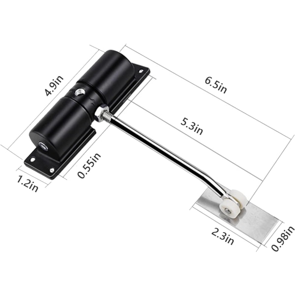 Automatisk dörrstängare, justerbar dörrfjäderstängare för innerdörr, tyst automatisk dörrstängning för dörrvikter 20-35 kg, med justeringsro White Black