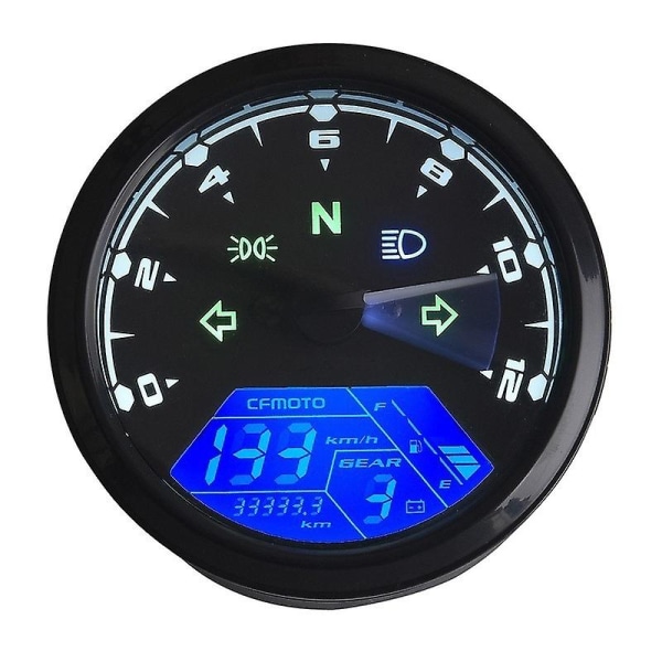 12v LCD Digital Display Universal Motorcykel Hastighetsmätare Bränslemätare Bränslemätare