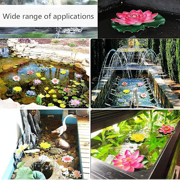 10 stk. flydende kunstige lotus, flydende åkande, kunstige flydende lotusblade, til swimmingpool dam dekoration