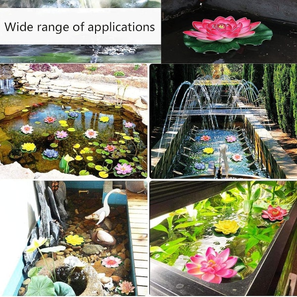 10 stykker flytende kunstig lotus, flytende vannlilje, kunstig flytende lotusblader, til dekorasjon av svømmebassengdammen