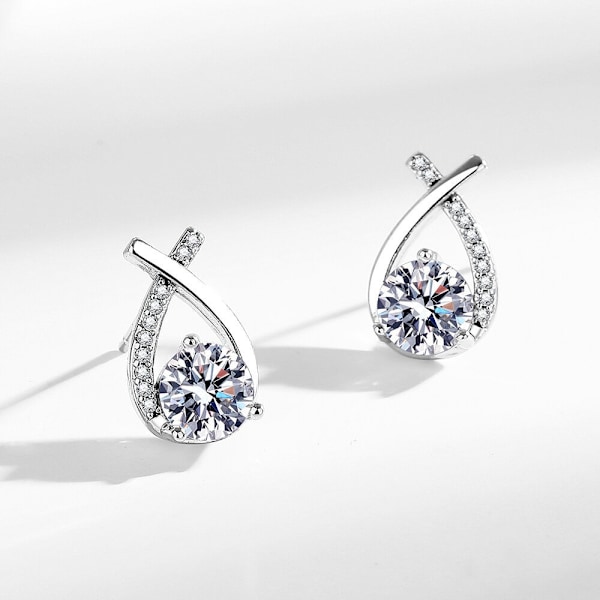 Örhängen i Sterlingsilver för Kvinnor och Flickor, Allergivänliga 18K Guldpläterade Örhängen med Cubic Zirconia, Bröllopssmycken