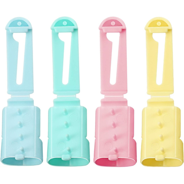 Garnguide Fingerhållare Stickning Fingerborg Verktyg Plast Garnguide Separerade Garn Verktyg för Virkning Stickning Hantverk Tillbehör (Grön, Blå, Gul, Rosa)