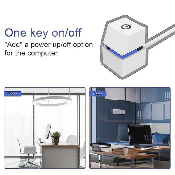 2m bärbar LED-belysning dator skrivbord switch PC extern start på/av-knapp förlängningskabel, RGB