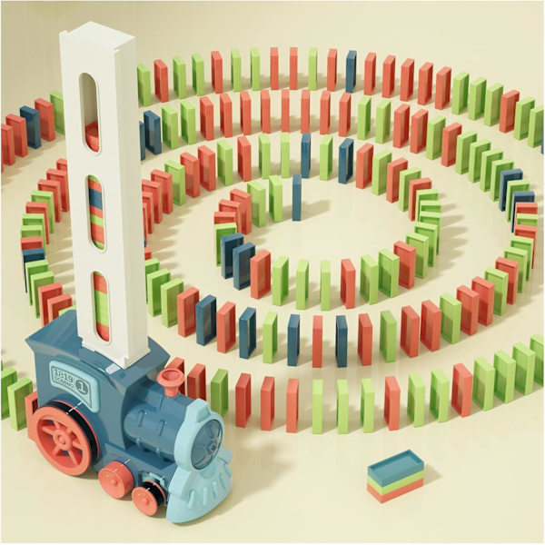 ames Domino Toggleker: 180 stk Automatisk Stable Kreativt Spill 3+ År Gammel - Stem Montessori Leke for Gutter 4-6 - Sommer Autistisk Fødselsdag Morandi Blue
