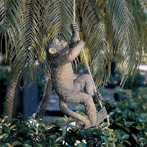 Trädgårdsdjur Schimpans Hänger Baby Skulptur