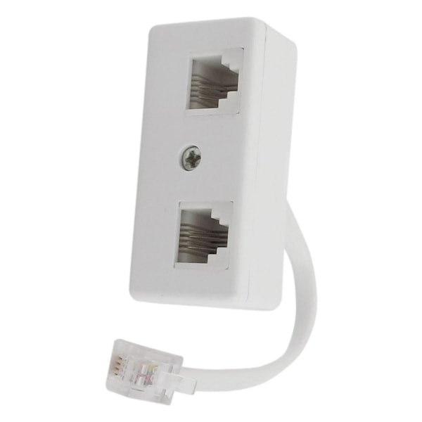 2x 6p4c Rj11 hann til dobbel hunn telefonlinjesplitter-kontakt, adapter, h