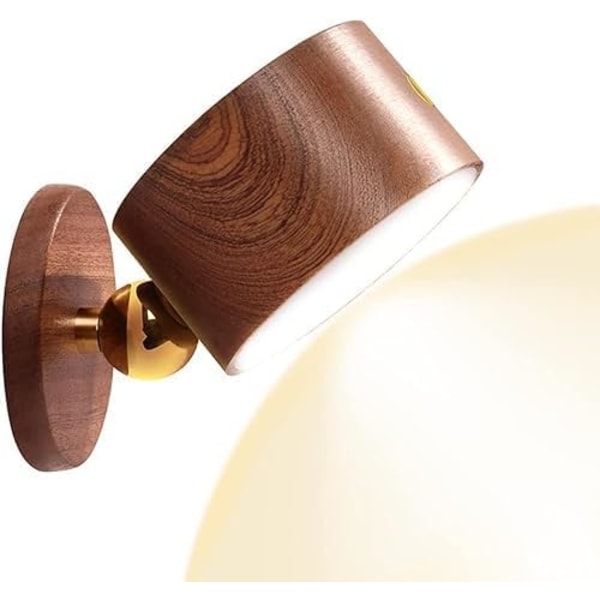 Væglampe, 360° fri rotation LED indendørs lampe lys med genopladeligt batteri betjent, touch-kontrol 3 farvetilstande væglampetter Mordern Dimm