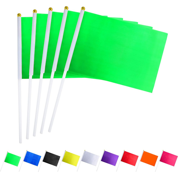 25-pack enfärgade gröna flaggor, små, enfärgade gröna DIY-flaggor på pinne, partydekorationer för parader, invigningar, barnkalas, firande av evenemang Green
