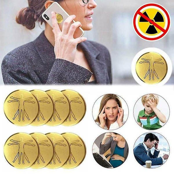 Pakke med 10 strålingsbeskyttende mobiltelefonklistermærker
