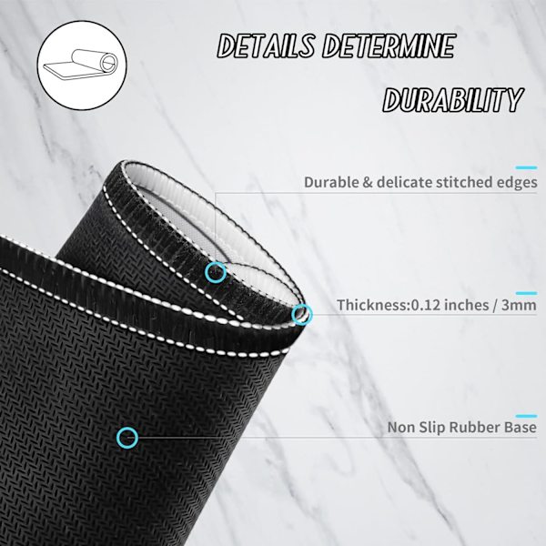 Musematte Gaming Stor Skrivebordsmatte (31,5 x 11,8 x 0,12 tommer) Vaskbar Stor Musematte, Japansk Musematte med Antiskli Gummibase, Utvidet Mo MousPad Y5 XL