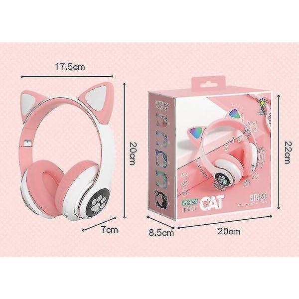 Cat Ear trådløse hodetelefoner, spillhodetelefoner for jenter, barn, tenåringer, voksne kvinner og katteelskere, grønne