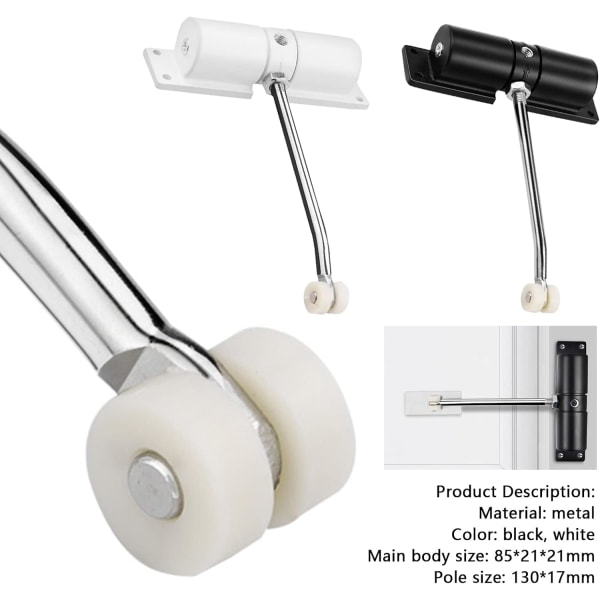 Automatisk fjærdørlukker, justerbar dørlukker for innerdør, stille automatisk dørlukker for dørvekter 20-35 kg, med justeringsro White White