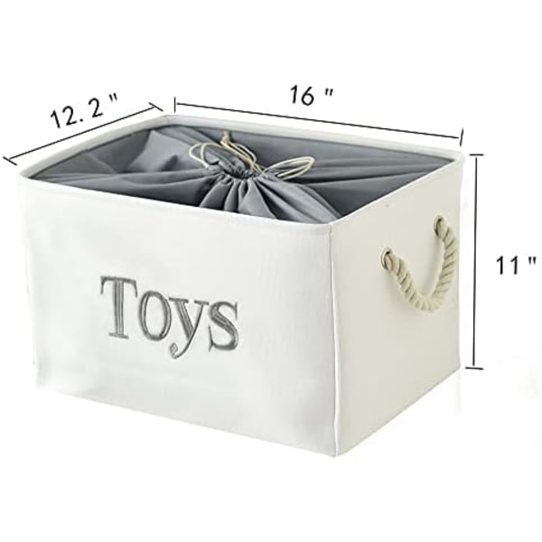 Leker Bin for Kids, Oppbevaringskurver for Leker Boks Oppbevaringsbeholder Baby Oppbevaringsbeholdere for Gutter og Jenter, Leker Kiste med Håndtak og Snøring Toy Large