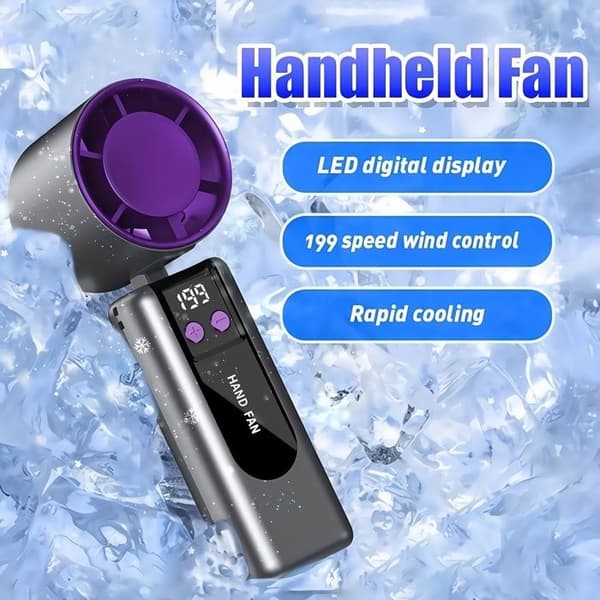 Bærbar køleventilator, mini solid-state turboventilator, lang batterilevetid.