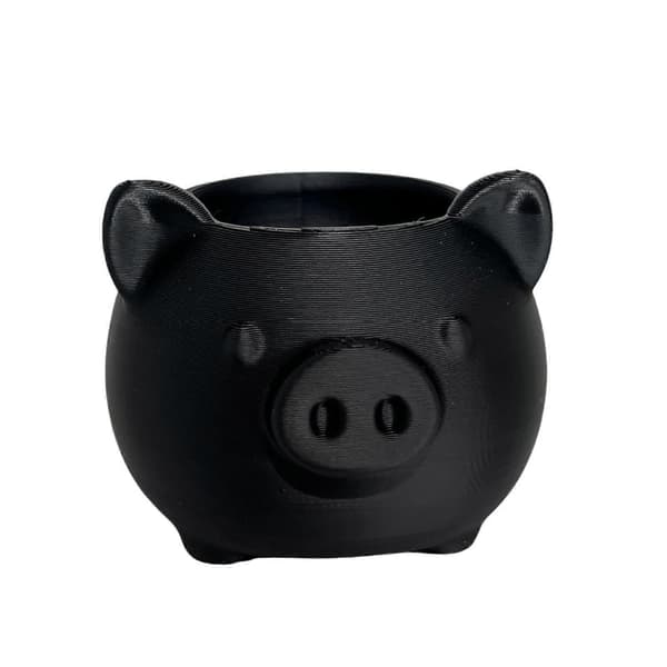 PLA Gris Planteholder - til Hjemmet - med Drenering Black