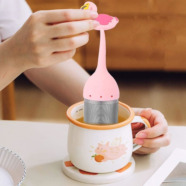 Teinfuser Fint Mask Nät Lös Blad Te Silikon Sil Med Långt Handtag Intervall Diffusor Att Brygga Lös Blad Te Kryddor Krydda(3st, Flerfärgad)