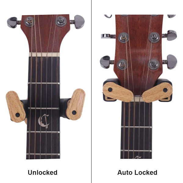 Gitarrväggkrok, gitarrkrok med automatisk låsning