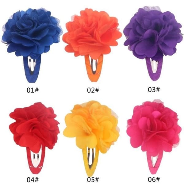 Hårspännen - Ej specificerat - 12 st - Chiffong - Blommor - Accessoarer för flickor