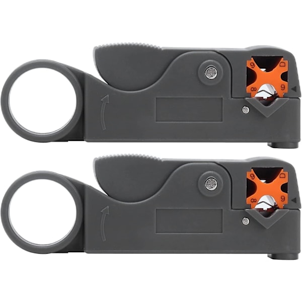 Kabelavstripper, dobbelt blad design koaksial kabelavstripping verktøysett kit (2 stk, grå)