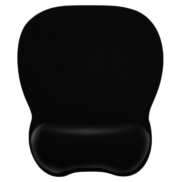 Ergonomisk musemåtte med håndledsstøtte, memory foam musemåtte, slidstærk musemåtte, skridsikker gummibase, musemåtte til PC, bærbar, kontor og hjem, sort