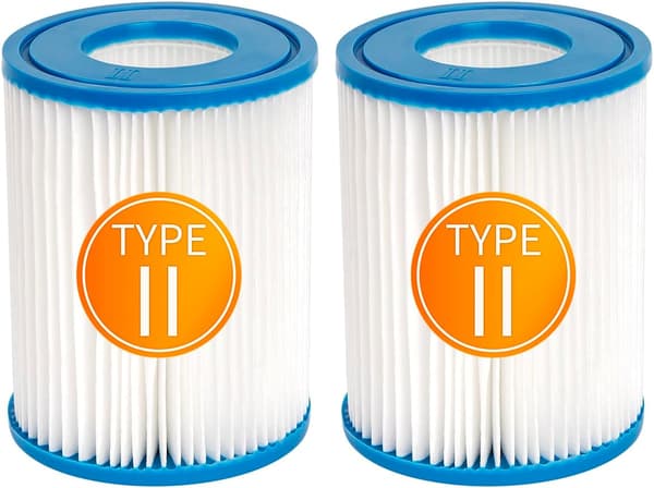 Poolfilterpatron för 58094 Typ II filterpump för ovanmarkspooler, bubbelpooler, filter kompatibelt med Lay Z Spa filterpump, 2-pack