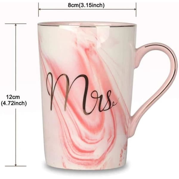 Keramikmugg - BRAND - 2 st - Grå och rosa - Modern design - Perfekt present