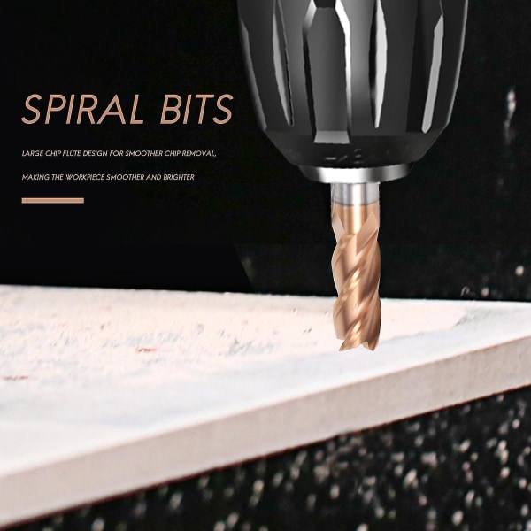 5 stk 6 mm 4 fløjte hårdmetal endefræsere Cnc slids profilering face Mill Spiral Bi