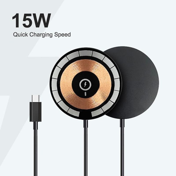 Induktionsoplader Magnetisk Oplader, 15w Hurtig Magnetisk Trådløs Oplader Trådløs Hurtigopladning Transparent Version Til Iphone 14/14 Plus/14 Pro/14 Pro