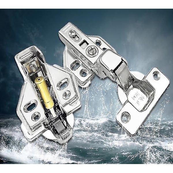 304 Rostfritt Stål Hydraulisk Gångjärn, Skåpsdörr Fjäder Fällbart Gångjärn, Buffert Dämpningsrör, Fast Fullt Skydd 2st