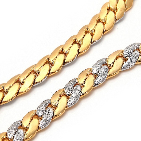 14 k gul guld armbånd to tone serpentine kæde mænd kvinder smykker gave