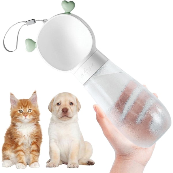 500 ml sällskapsdjur vattenflaska Hund Vattenflaska Vattenautomat Katt Hund Bärbar vattenflaska för hund Katt Utomhusvandring Vandring Reser (vit 01)