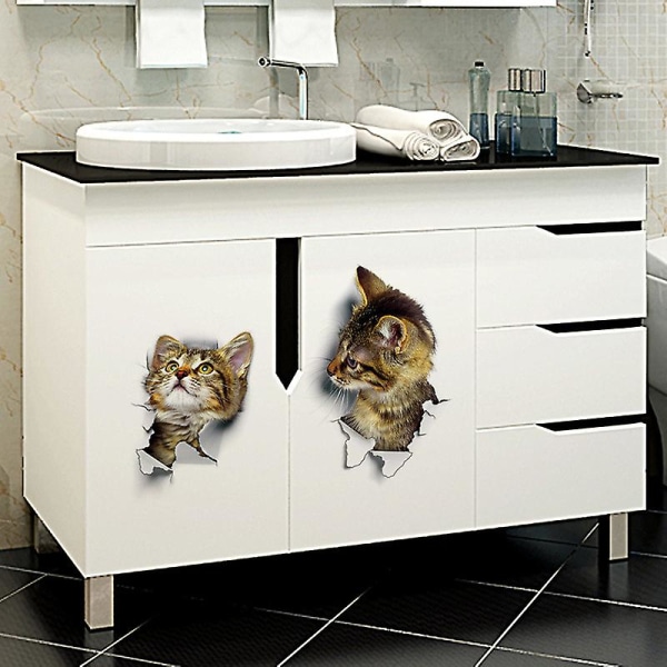 3 kpl söpöjä kissan seinätarroja 3d-seinätarrat kissojen irrotettavat 3d-seinätarrat huoneen sisustamiseen