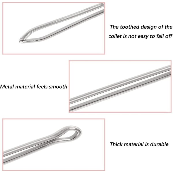 Gjengerpinsett, tråder av elastisk ledning i rustfritt stål, trådtråderpinsett med trekksnor, trådehjelp med elastisk bånd til husholdning, trekking av snorer til å lage tau