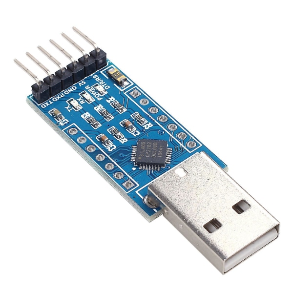 Cp2102 USB 2.0 til Uart Ttl 6pin modul seriell konverteradapter blå+sølv