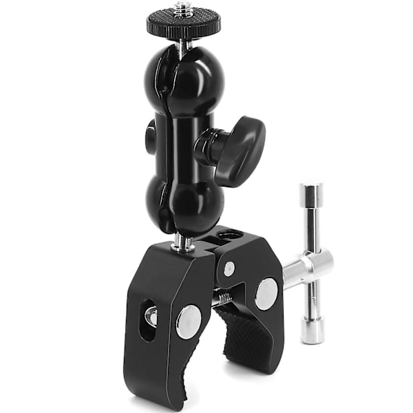 Kuglehoved Kugleled Arm Mount Multifunktion Dobbelt Kugleadapter Klemme Mount(1stk, Sort)