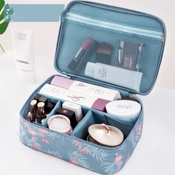 Rejsetaske til makeup, kosmetik og tilbehør til kvinder og piger