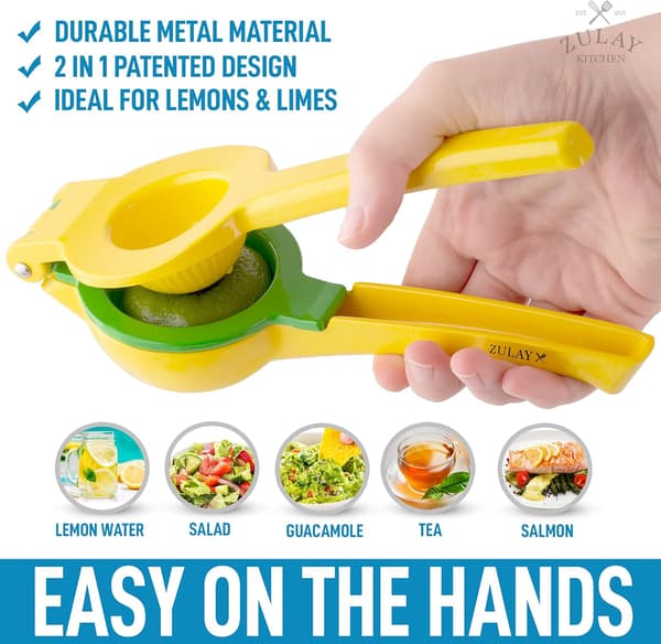 Metallisk 2-i-1 citron- och limespress - Handpress för citron -