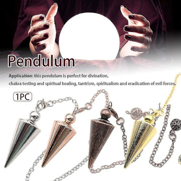 Kobber Åndelig Spiss Pendel for Spådom Helbredelse Dowsing Wicca Balansering Spiss Kjegle Anheng Pendel Voksen Kvinne Rød Kobber