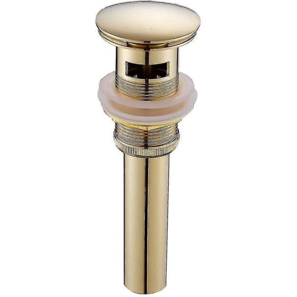 Moderne Pop-up Retro Vaskepropp Avfalls Klikker Med Overløp Messing Gull Universell Vaske Drainer Ventil Basseng Siphon Med Overløpshull Polert- Med Overf