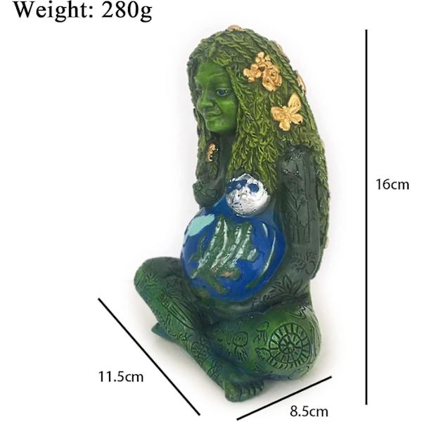 Moder Jord Figur, Moder Jord Prydnad, Millennial Gaia Moder Jord Gudinna Staty, Polyresin Dekorativ Figur Dekoration, För Hemträdgård Orn