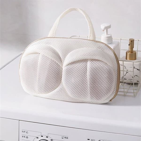Polyester bh-vaskepose, mesh-vaskepose til bh'er med integreret blød støtte (beige)