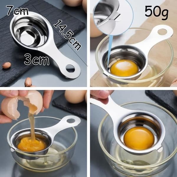Äggseparator - Kök - 304 rostfritt stål - Silver - 14,5x7x3 cm - 50 g
